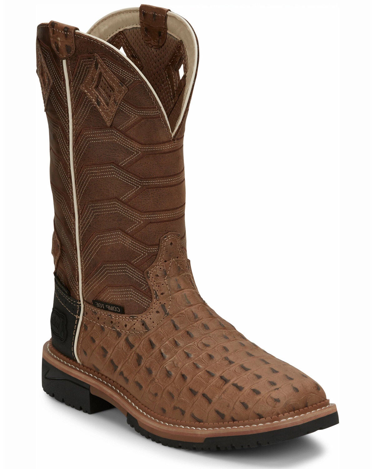 Justin Men's Derrickman Western Work Boots - Composite Toe, Camel, hi-res