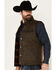 Cody James Men's Oil Slick Snap Vest - Tall , Brown, hi-res