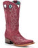Image #1 - Corral Girls' Embroidered Western Boots - Square Toe, Wine, hi-res