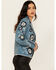 Image #2 - Double D Ranch Women's Floral Leather Jacket, Blue, hi-res
