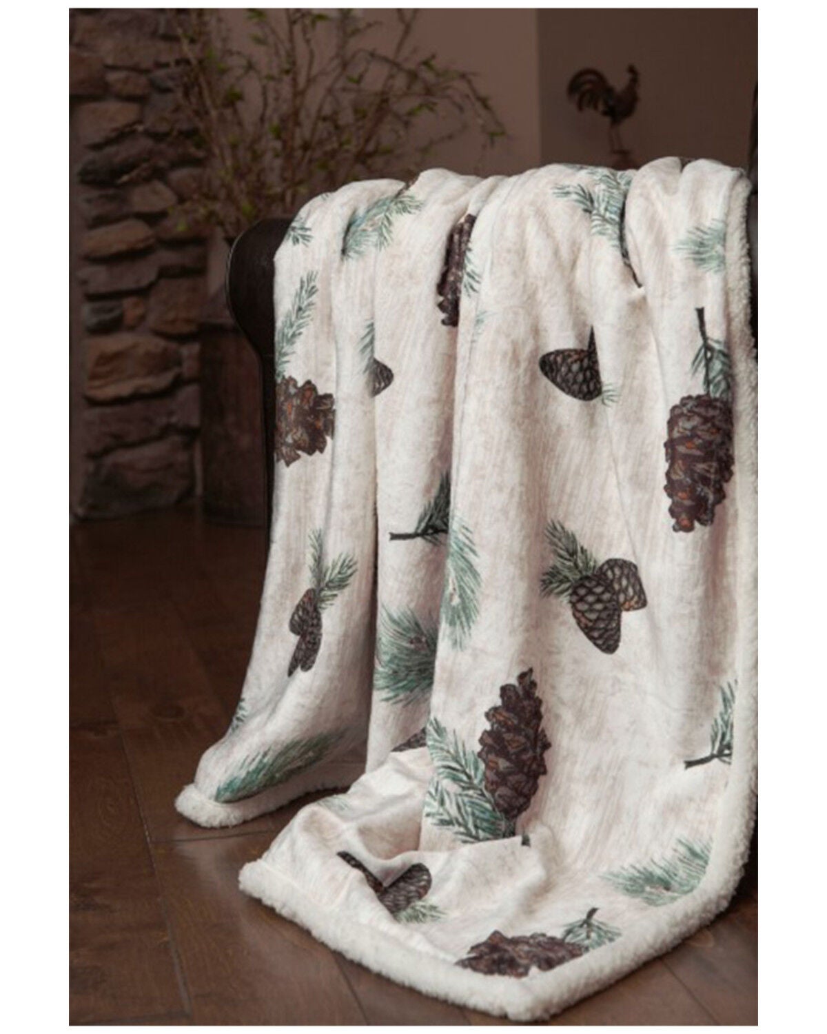 Image #1 - Carstens Pinecone Plush Sherpa Throw, Tan, hi-res
