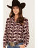 Image #2 - Ariat Women's Billie Jean Southwestern Jacquard Print Long Sleeve Button-Down Shirt, Purple, hi-res
