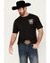 Image #2 - Cowboy Hardware Men's Triple Skull Short Sleeve Graphic T-Shirt , Black, hi-res