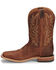 Tony Lama Men's Worn Goat Leather Americana Western Boots - Broad Square Toe, Tan, hi-res