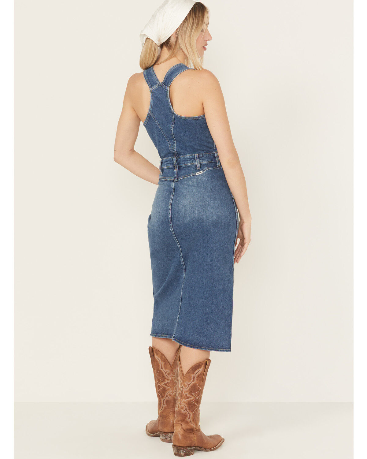 Image #4 - Wrangler Women's Racerback Button-Down Denim Midi Dress, Blue, hi-res