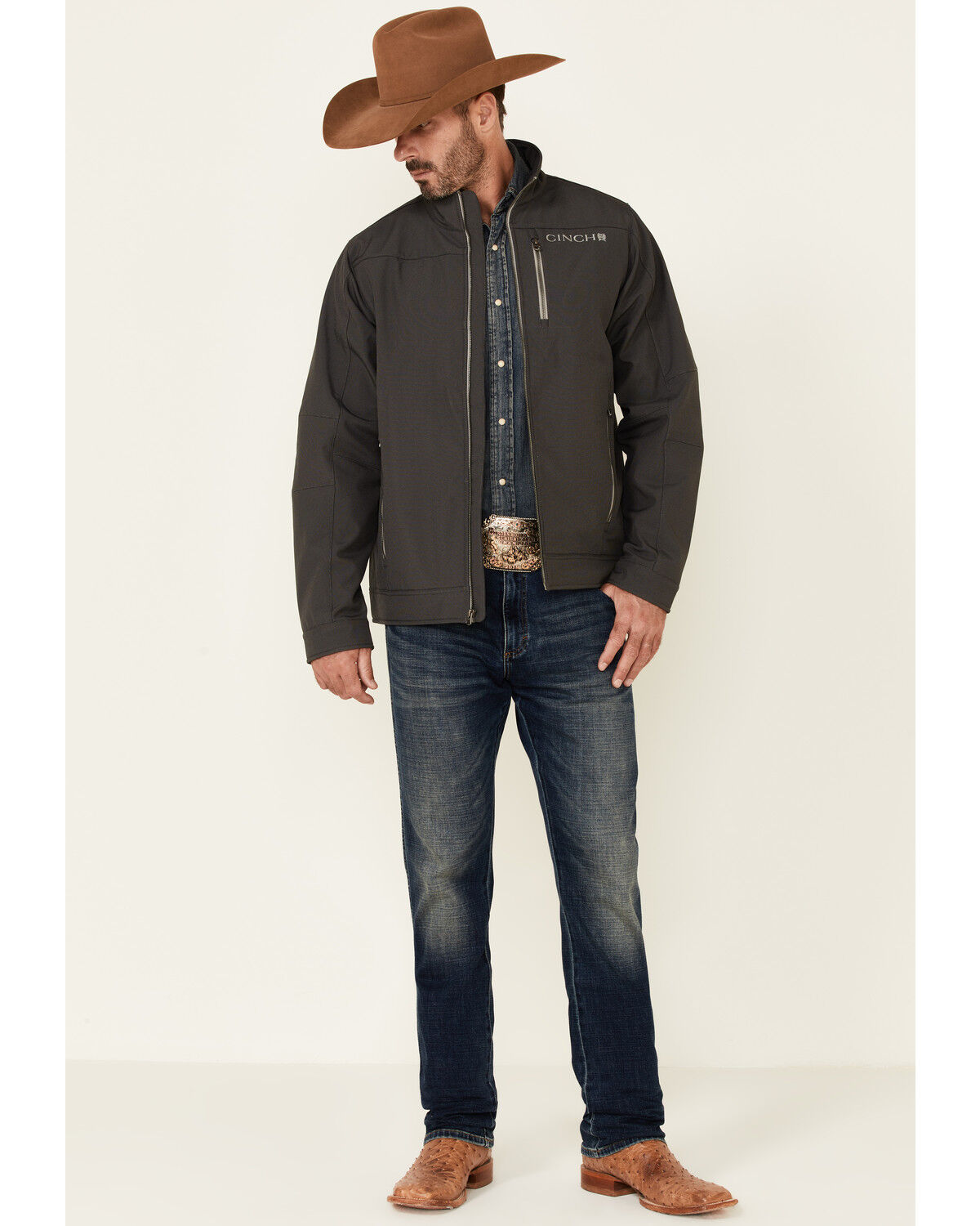 Image #2 - Cinch Men's Concealed Carry Textured Bonded Zip-Front Jacket , , hi-res