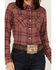 Image #3 - Wrangler Women's Plaid Print Long Sleeve Pearl Snap Flannel Shirt , Medium Pink, hi-res