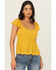 Image #1 - Cleo + Wolf Women's Elizabeth Peplum Top, Yellow, hi-res