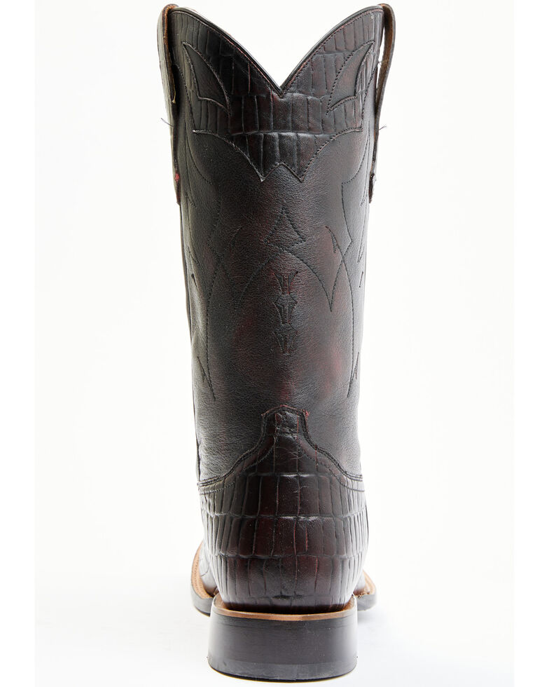 Moonshine Spirit Men's Tully Croc Print Western Boots - Wide Square Toe, Black, hi-res