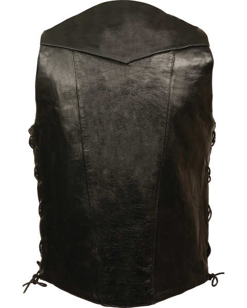 Image #2 - Milwaukee Leather Men's10 Pocket Side Lace Vest - Big, Black, hi-res