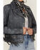 Image #2 - Mauritius Leather Women's Melbourne Denim Fringe Leather Jacket, Blue, hi-res