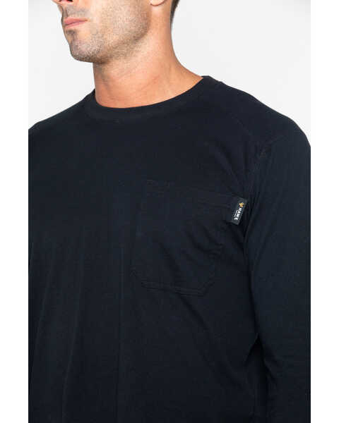 Image #3 - Hawx Men's Solid Pocket Crew Long Sleeve Work T-Shirt , Black, hi-res