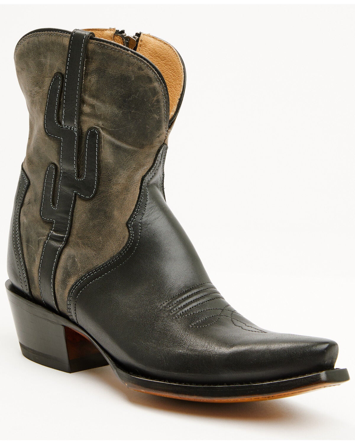 Lucchese Women's Cactus Western Booties - Snip Toe, Black, hi-res