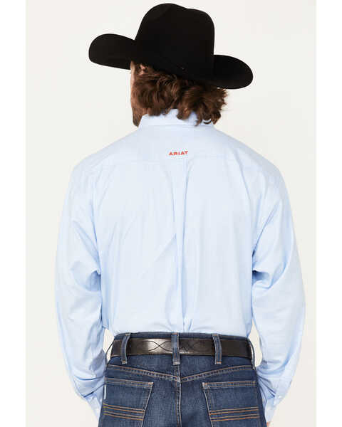 Image #5 - Ariat Men's Fisher Windowpane Plaid Print Long Sleeve Button Down Western Shirt , Blue, hi-res