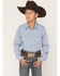 Image #1 - Cody James Boys' Coastal Cowboy Geo Print Long Sleeve Snap Western Shirt, Blue, hi-res