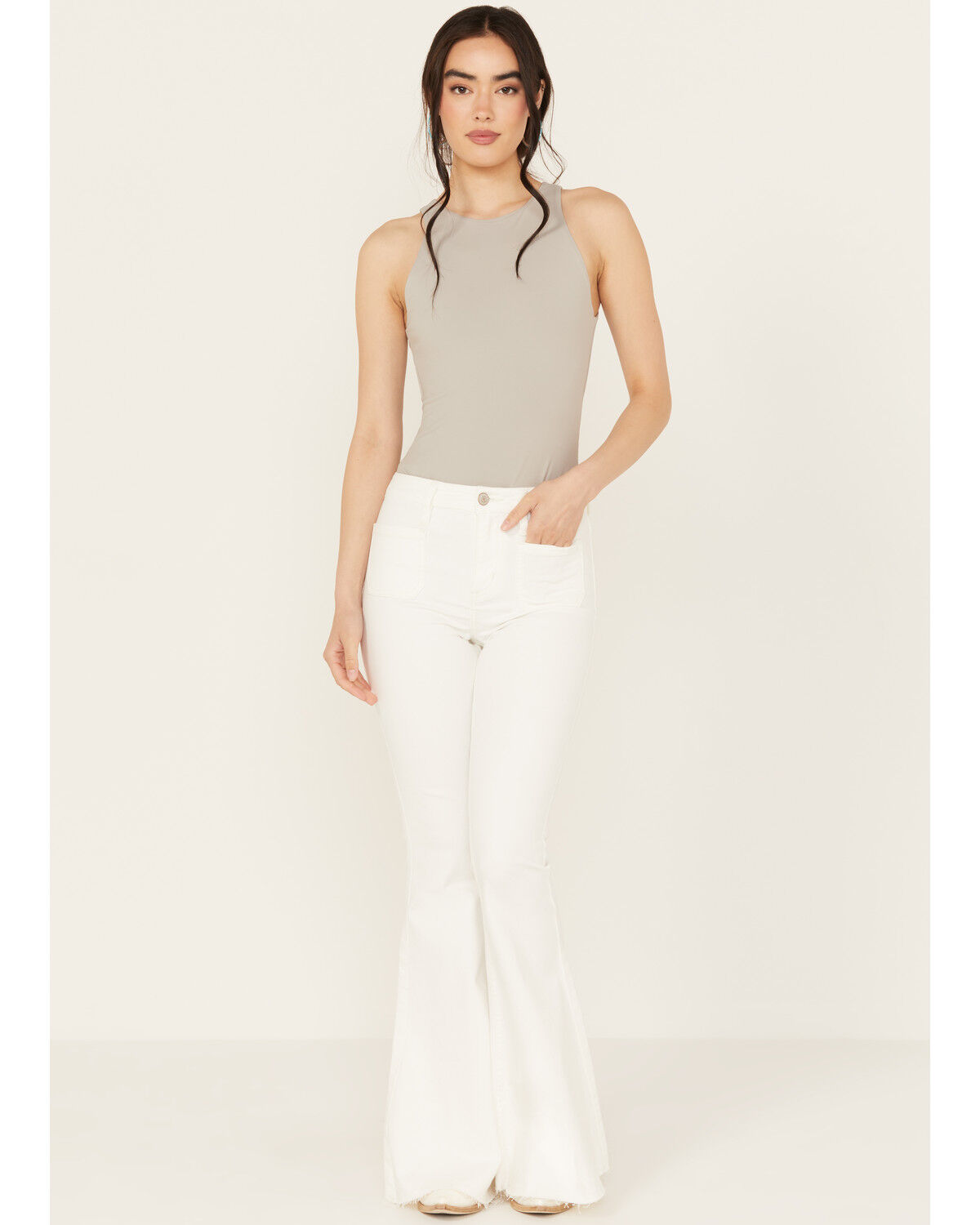 Image #1 - Shyanne Women's Cloud Dancer High Rise Super Flare Stretch Jeans, , hi-res