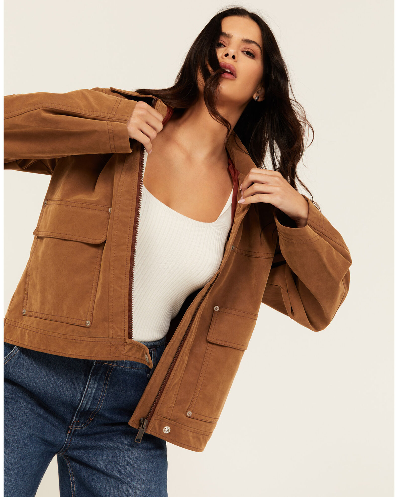 Free People Women s Blair Vegan Suede Jacket Sheplers