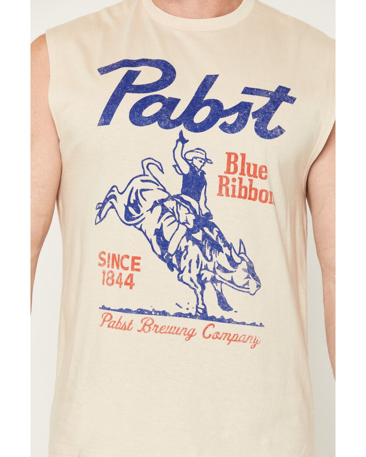 Image #3 - PBR Men's Logo Graphic Muscle T-Shirt, Natural, hi-res