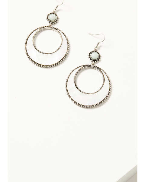 Image #1 - Shyanne Women's Luna Bella Crescent Earrings, Silver, hi-res