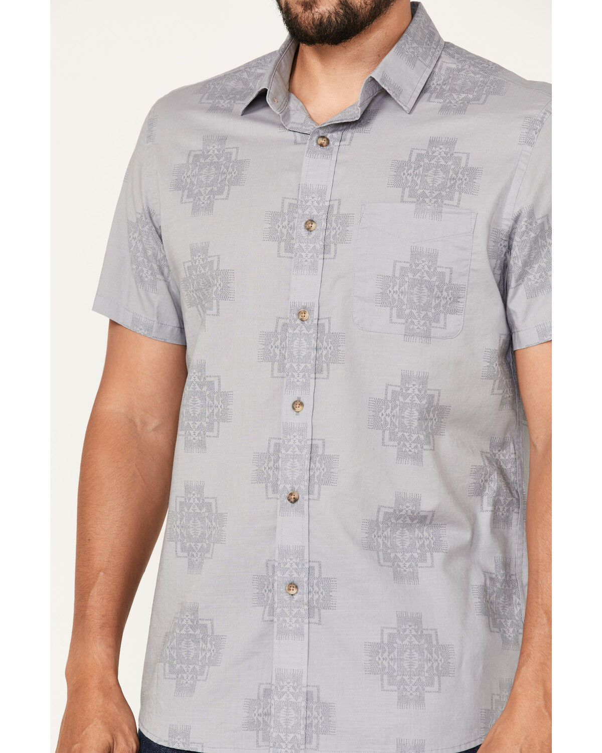 Image #3 - Pendleton Men's Shoreline Print Short Sleeve Western Shirt, Blue, hi-res