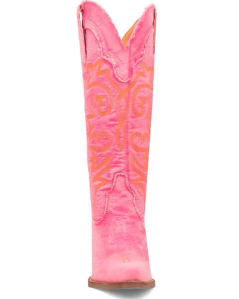 Image #4 - Dingo Women's Texas Tornado Tall Western Boots - Pointed Toe , Pink, hi-res