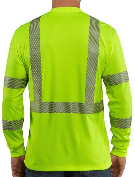 Image #2 - Carhartt Force High-Visibilty Class 3 Long Sleeve T-Shirt - Big & Tall, Lime, hi-res
