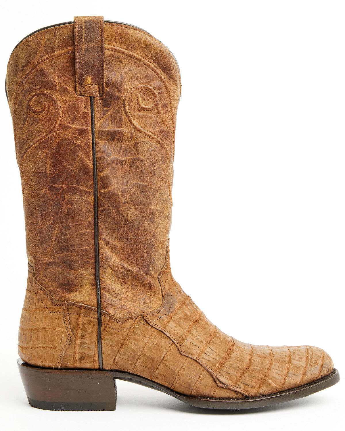 Image #2 - Dan Post Men's Exotic Caiman Makara Tall Western Boots - Round Toe, Brown, hi-res