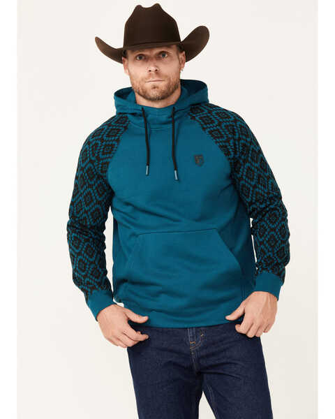 Image #1 - RANK 45® Men's Westgrove Hooded Sweatshirt, Medium Blue, hi-res