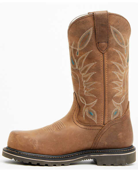 Image #3 - Shyanne Women's Pull-On Western Work Boots - Composite Toe , Brown, hi-res