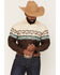 Image #1 - Panhandle Slim Men's Southwestern Horse Border Print Long Sleeve Pearl Snap Western Shirt, Brown, hi-res
