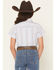Image #4 - Ely Walker Girls' Flower Yoke Sleeveless Snap Western Shirt, White, hi-res