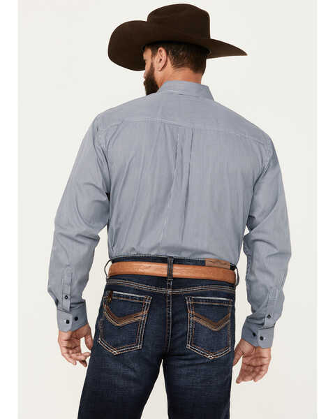 Image #4 - Cinch Men's Micro Striped Print Long Sleeve Button-Down Western Shirt - Big , Blue, hi-res