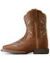 Image #2 - Ariat Toddler Girls' Round Up Bliss Western Boots - Broad Square Toe , Brown, hi-res