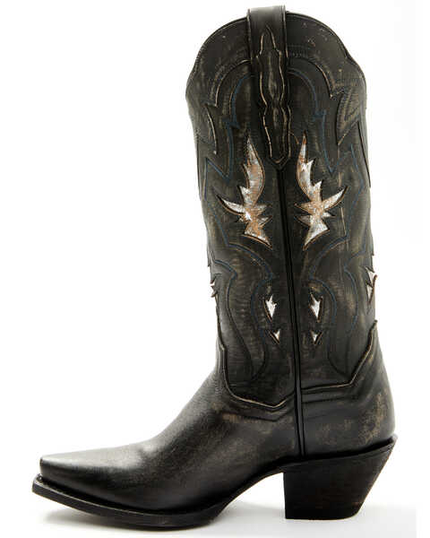 Image #3 - Dan Post Women's Strut Inlay Western Boots - Snip Toe, Black, hi-res