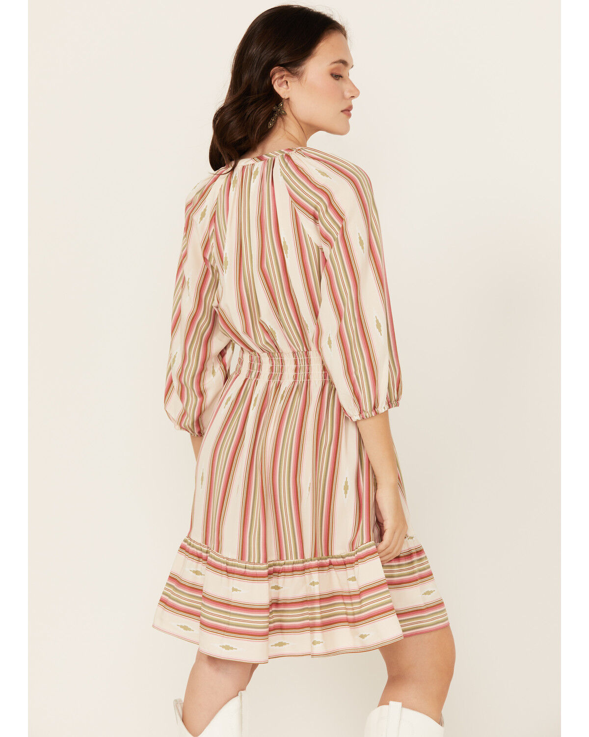 Image #4 - Ariat Women's Lovell Striped Print Long Sleeve Mini Dress, Multi, hi-res