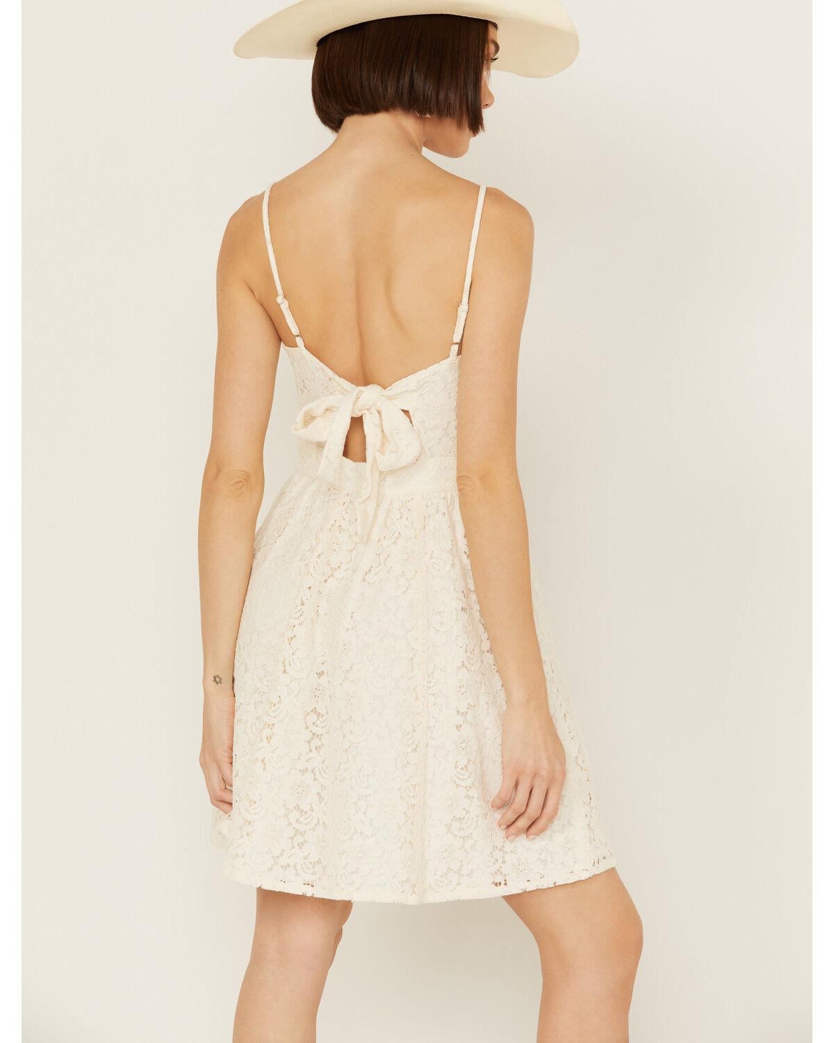Image #4 - Molly Bracken Women's Lace Sleeveless Mini Dress, Cream, hi-res