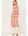 Flying Tomato Women's Floral Print Long Sleeve Midi Dress, Pink, hi-res