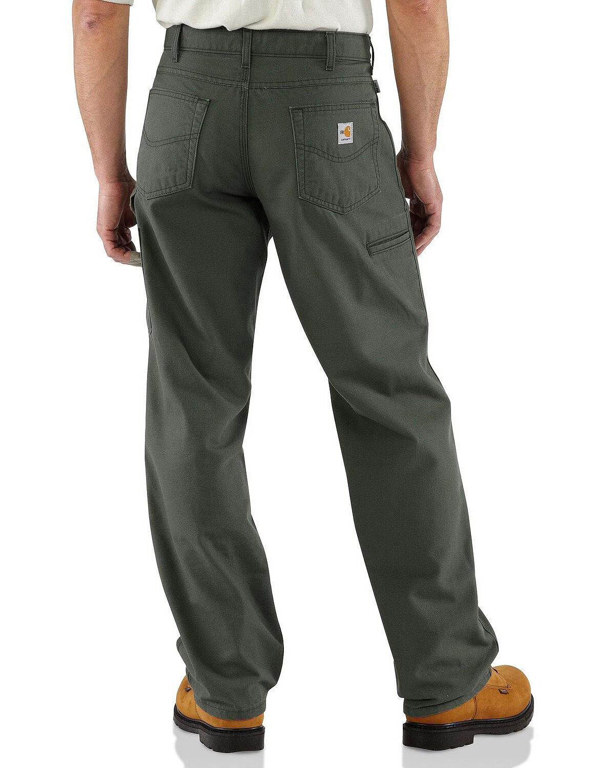 Image #1 - Carhartt Men's FR Canvas Work Pants - Big & Tall, Olive, hi-res