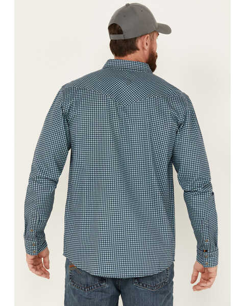 Image #4 - Cody James Men's FR Mid Weight Geo Print Long Sleeve Snap Western Shirt - Big & Tall, Teal, hi-res