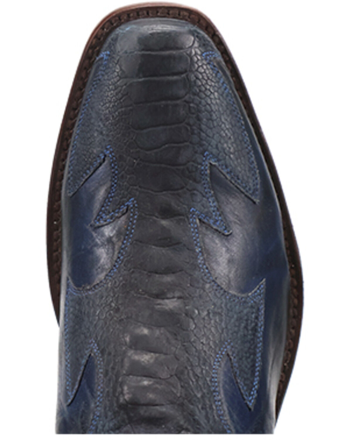 Image #6 - Dan Post Men's Exotic Ostrich Leg Western Boots - Square Toe, Blue, hi-res