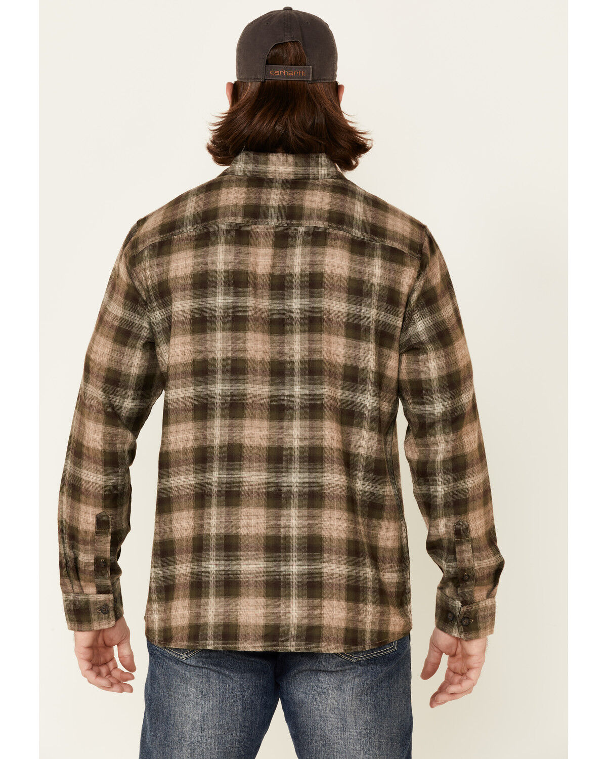 Image #4 - North River Men's Performance Plaid Long Sleeve Button-Down Western Shirt, Forest Green, hi-res