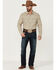 Image #2 - Moonshine Spirit Men's Dobby Stripe Long Sleeve Snap Western Shirt, Tan, hi-res