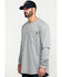 Image #3 - Hawx Men's FR Solid Gray Long Sleeve Pocket Henley Work Shirt - Big , Silver, hi-res