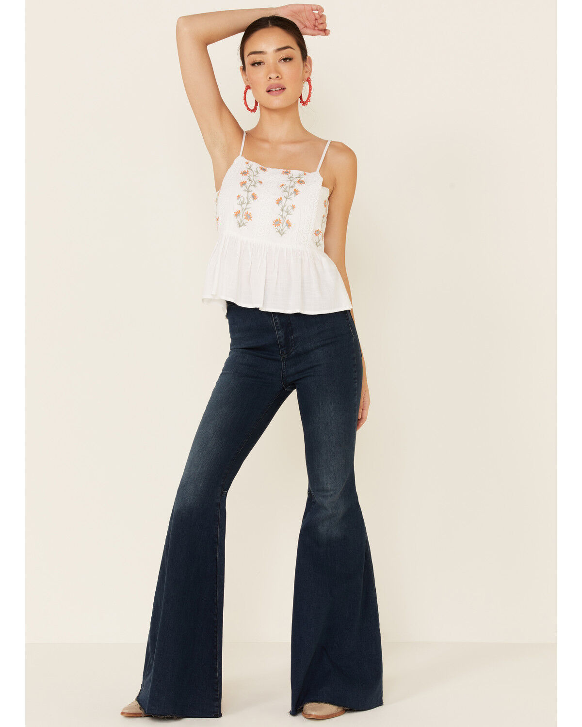 Image #2 - Patrons of Peace Women's Margo Floral Embroidered Cami Top, White, hi-res