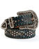 Shyanne Women's Copper Distressed Croc Turquoise & Rhinestone Bling Belt, Brown, hi-res