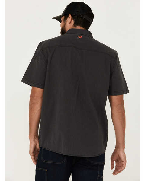 Image #4 - Hawx Men's Solid Short Sleeve Button-Down Work Shirt , Charcoal, hi-res