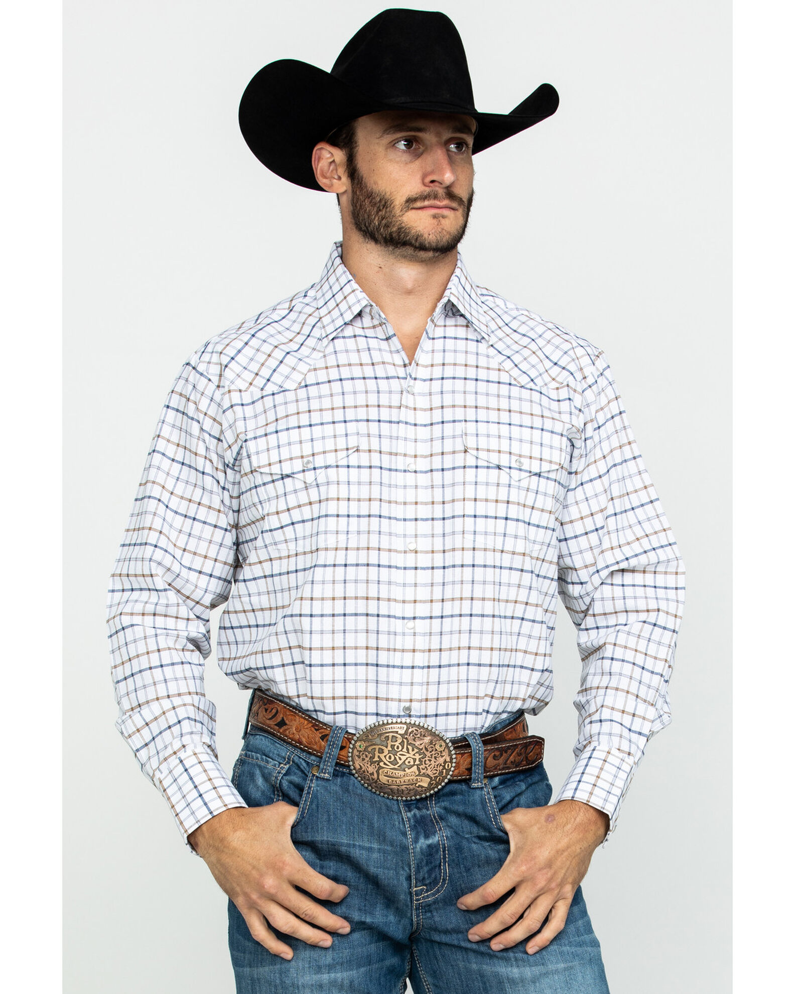 Ely Cattleman Men s Assorted Wrinkle Resistant Plaid Long Sleeve Western Shirt Sheplers
