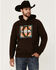 Image #1 - Rock & Roll Denim Men's Southwestern Print Logo Hooded Sweatshirt, Dark Brown, hi-res