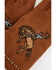 Image #2 - Idyllwind Women's Fireside Embroidered Cowboy Faux Suede Gloves, Brown, hi-res