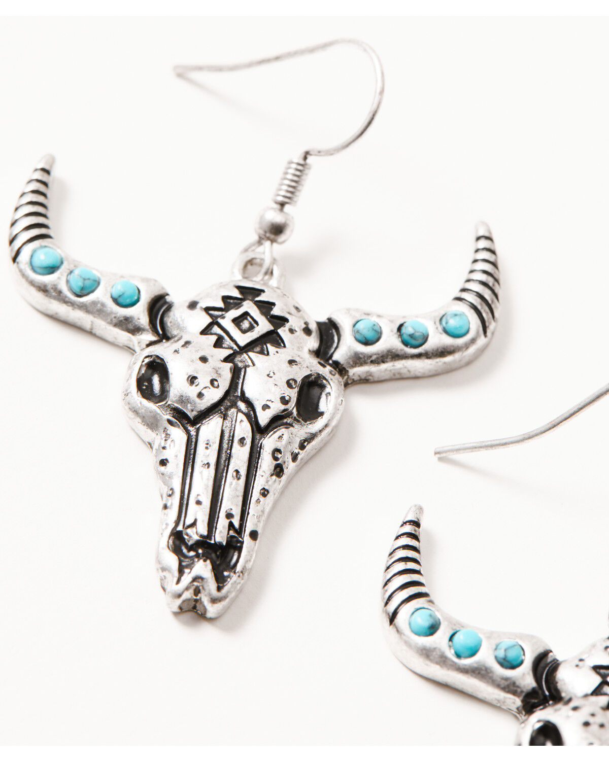 Image #2 - Idyllwind Women's Lincova Steerhead Earrings, Silver, hi-res